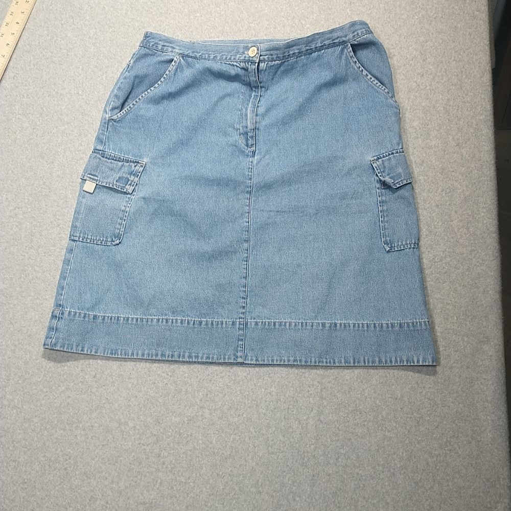 VINTAGE ORIGINAL TY WEAR Medium Wash Denim 16W Skirt 4 Pockets